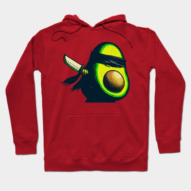 Retro avocado ninja Hoodie by TomFrontierArt